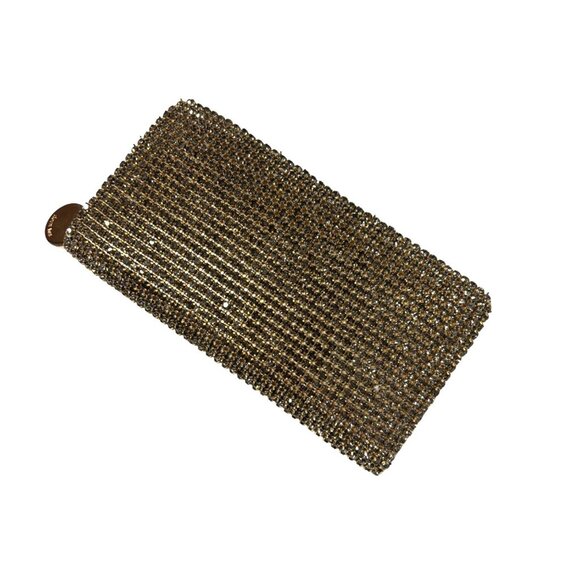 Deux Lux Gold Crystal Rhinestone Zip Around Wallet With Multiple Card Slots - Picture 1 of 9